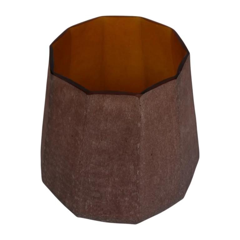 Vaso Diamond - 29 cm - âmbar - vidro