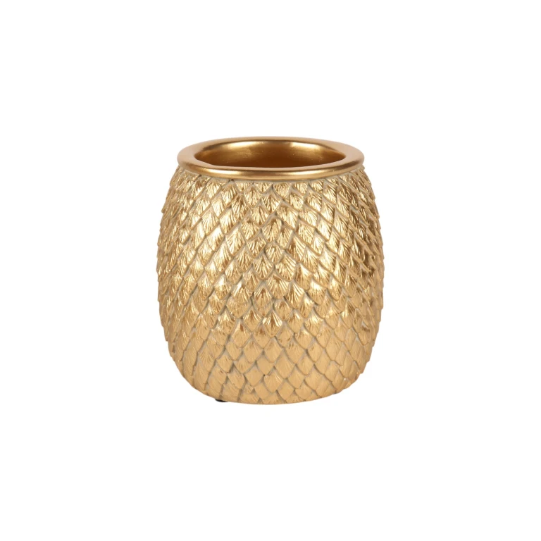 Vaso Escamas - 9,5 cm - dourado - resina sintética