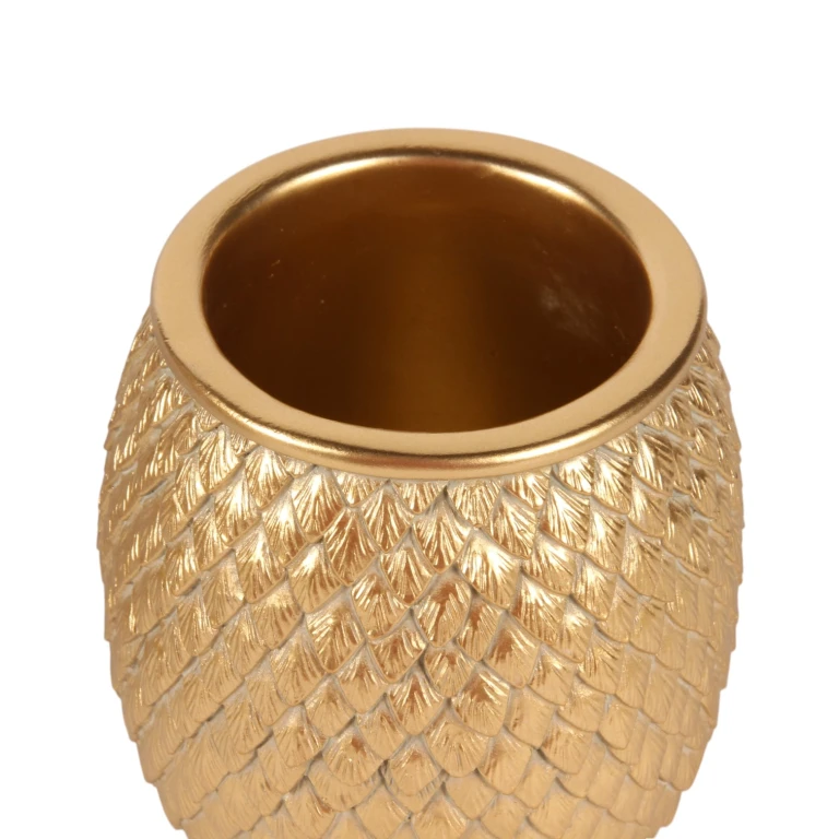 Vaso Escamas - 9,5 cm - dourado - resina sintética
