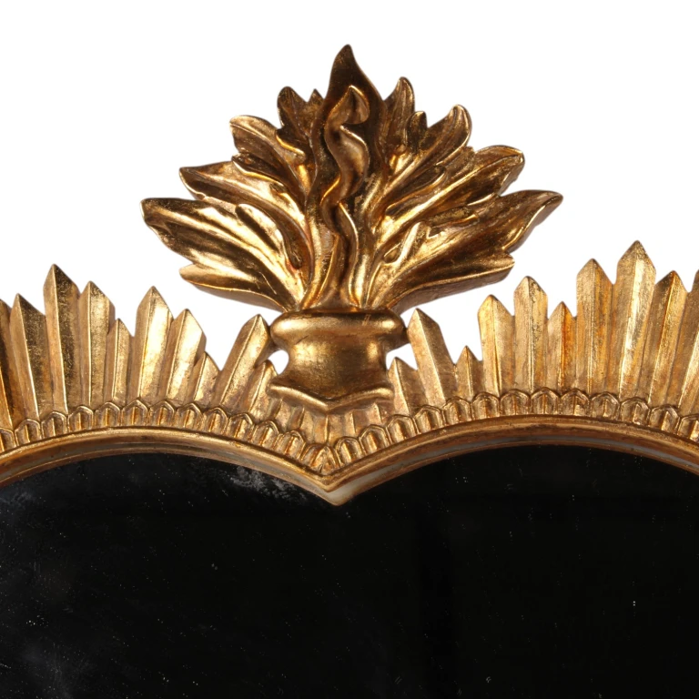 Espelho de parede em forma de coração - dourado - 39 cm - 1 peça