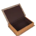 Opbergdoos boekvormig - 20 cm - beige - kunstleer