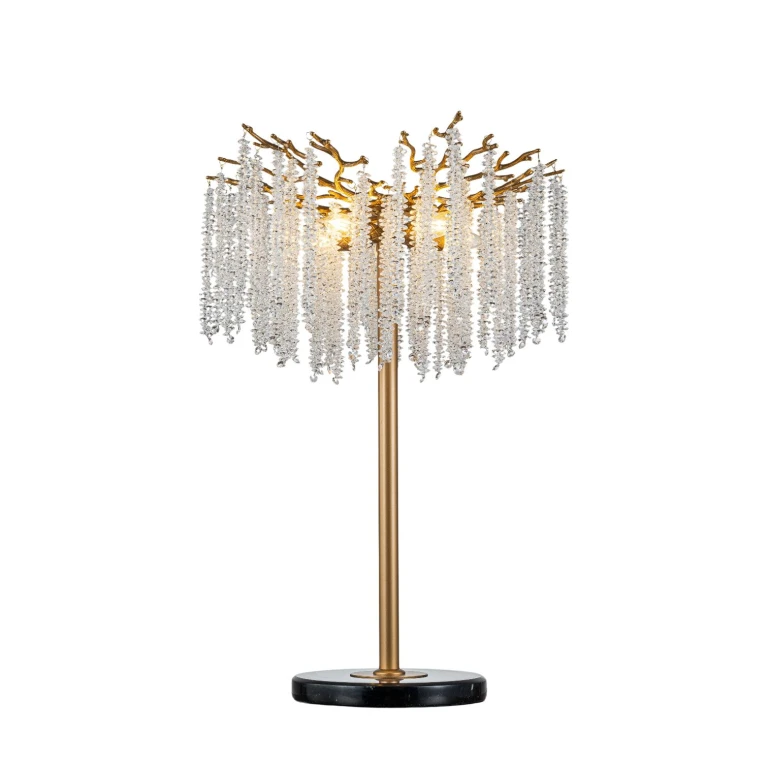 Luminária de mesa Waterfall - dourado - ferro e vidro - 85 cm