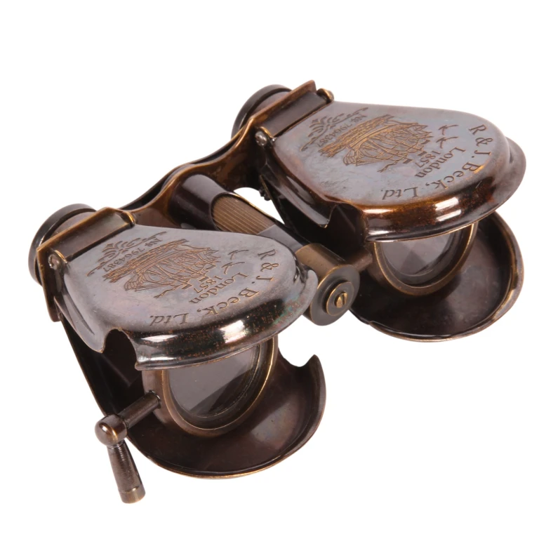 Binóculo decorativo - latão - dourado - 12,5 cm