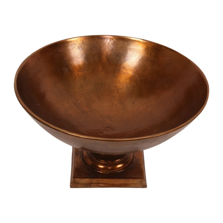 Prato decorativo em pé - bronze antigo - 52 cm - 1 peça