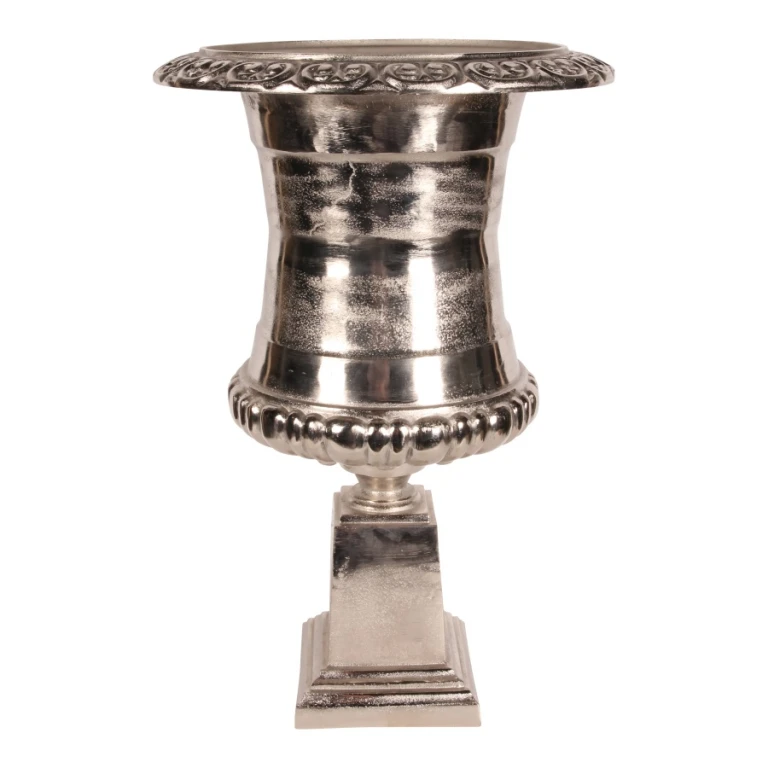 Vaso de Flores Estilo Holandês - 48 cm - Prata - Alumínio