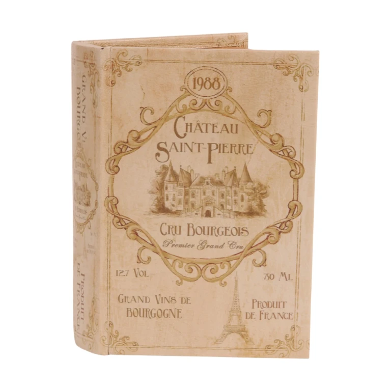Caixa de armazenamento em forma de livro - 20 cm - verde - couro sintético - 1 unidade