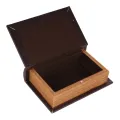 Opbergdoos boekvorm - 15 cm - zwart - kunstleer