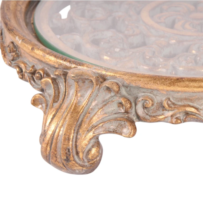 Bandeja de bolo 29 cm - dourada - resina sintética