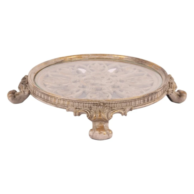 Bandeja de bolo 35 cm marrom resina sintética - 1 peça