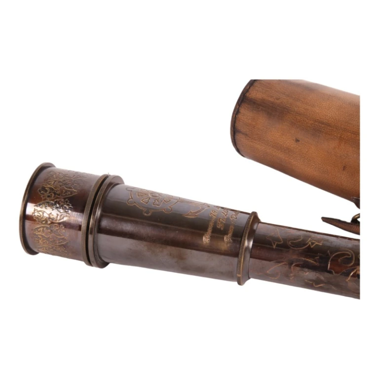 Telescópio - madeira & latão - 40 cm