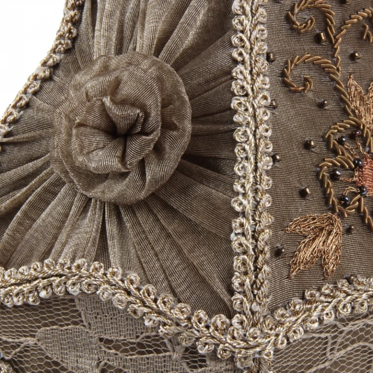 Capa de Lâmpada Victorian Clip-On - 15 cm - taupe - tecido