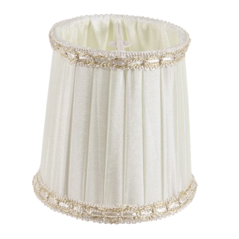 Abajur Victorian Mini Clip-On - 8 cm - cor creme - tecido