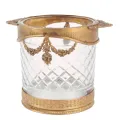 Flessenhouder - goud - 15 cm - messing en glas