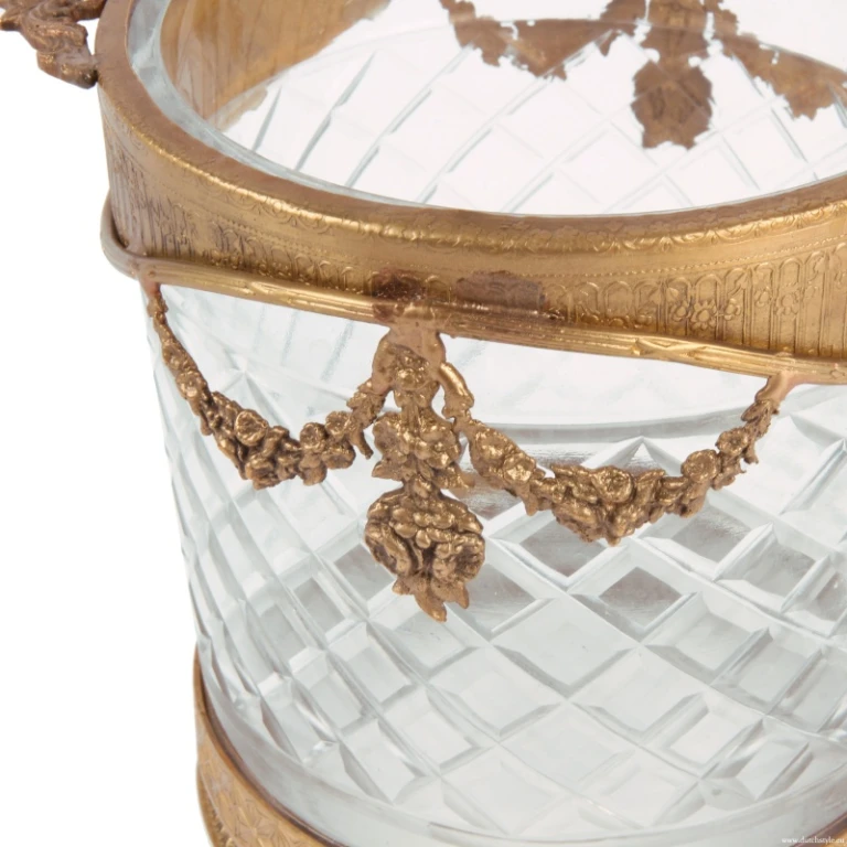 Suporte para garrafas - dourado - 15 cm - latão e vidro