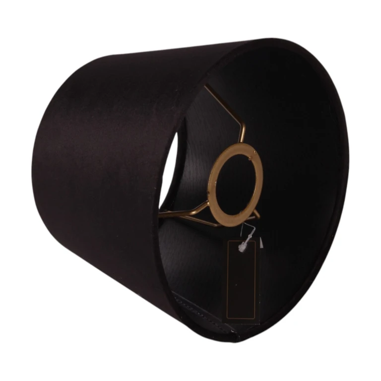 Abajur redondo - 20 cm - preto - tecido