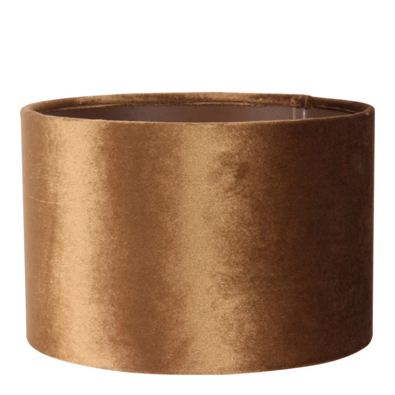 Abajur Cilíndrico - 20 cm - Dourado - Tecido