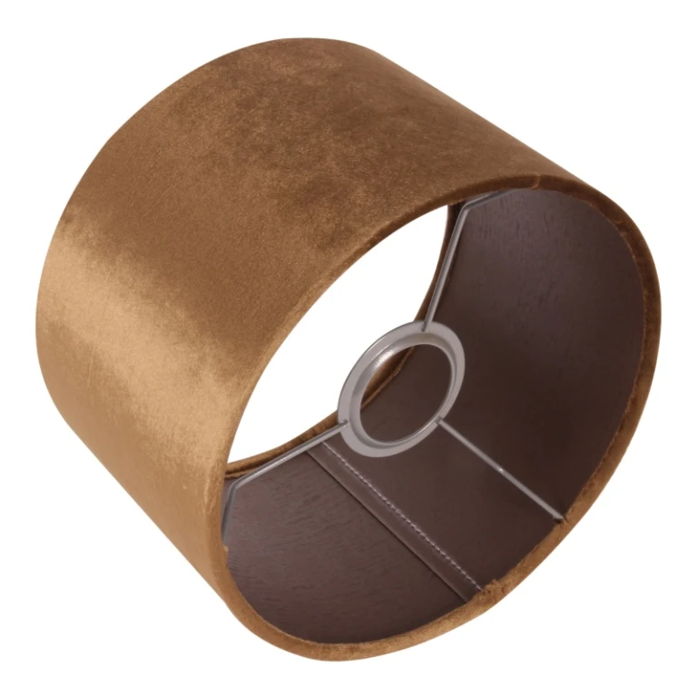 Abajur Cilíndrico - 20 cm - Dourado - Tecido