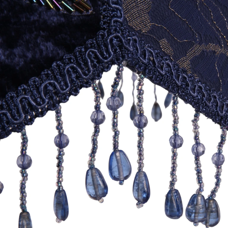 Capa de Lâmpada Victorian Dome Scallop - 33 cm - azul - tecido