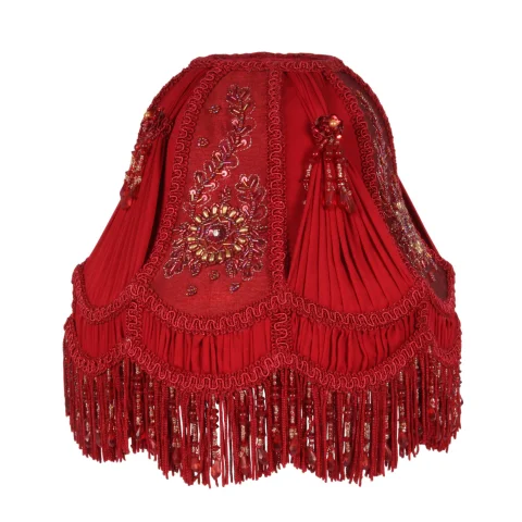 Lampenkap Victorian Dome - 26 cm - rood - stof