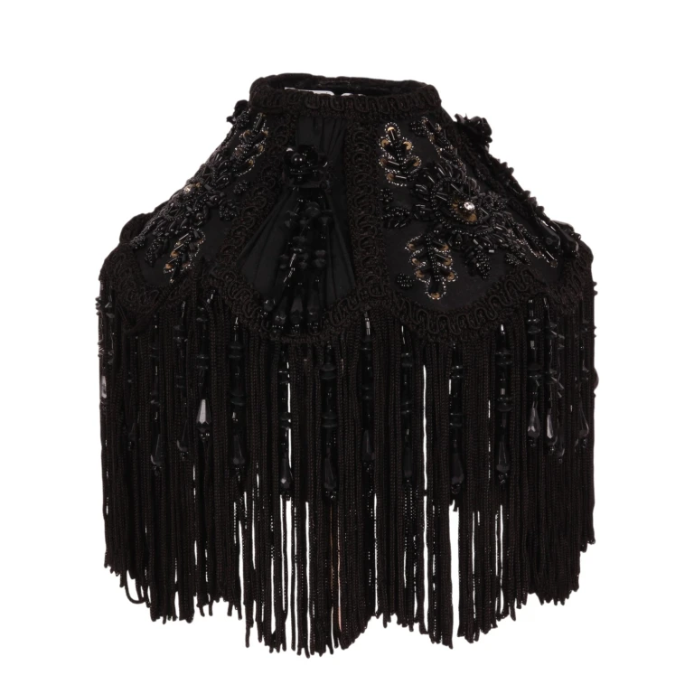 Abajur Victorian Dome - 18 cm - preto - tecido