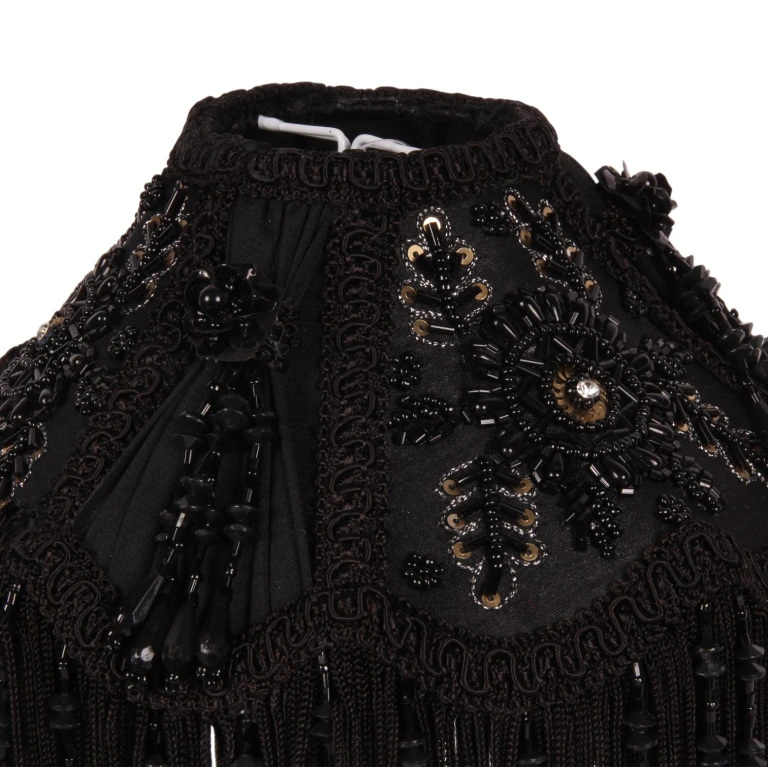 Abajur Victorian Dome - 18 cm - preto - tecido