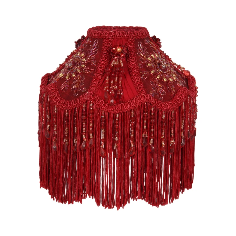 Abajur Victorian Dome - 18 cm - vermelho - tecido