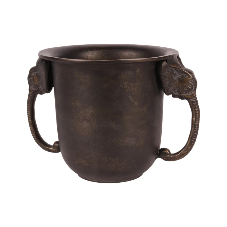Resfriador de Vinho Elefante - ouro antigo - alumínio - 20 cm