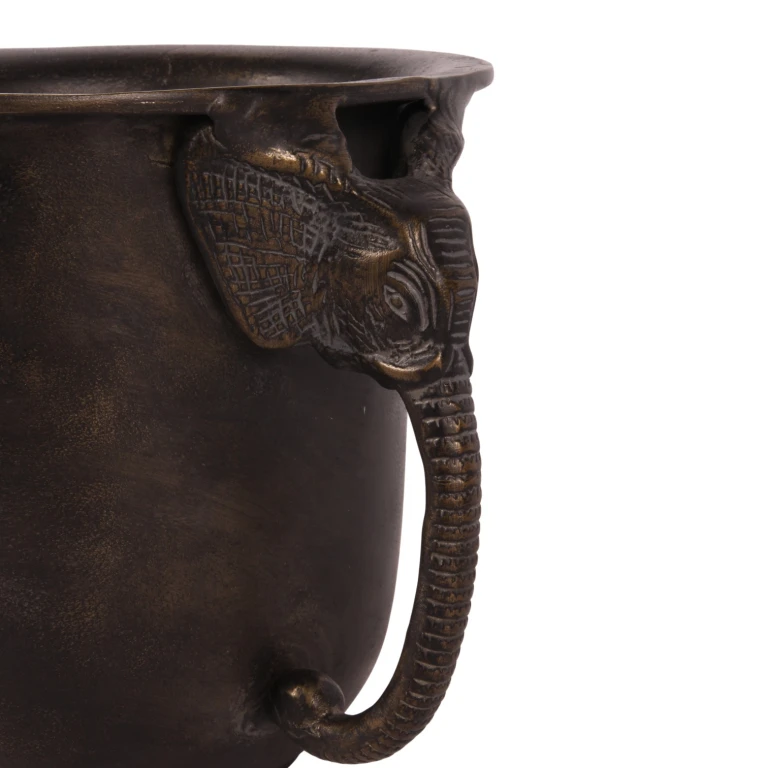 Resfriador de Vinho Elefante - ouro antigo - alumínio - 20 cm