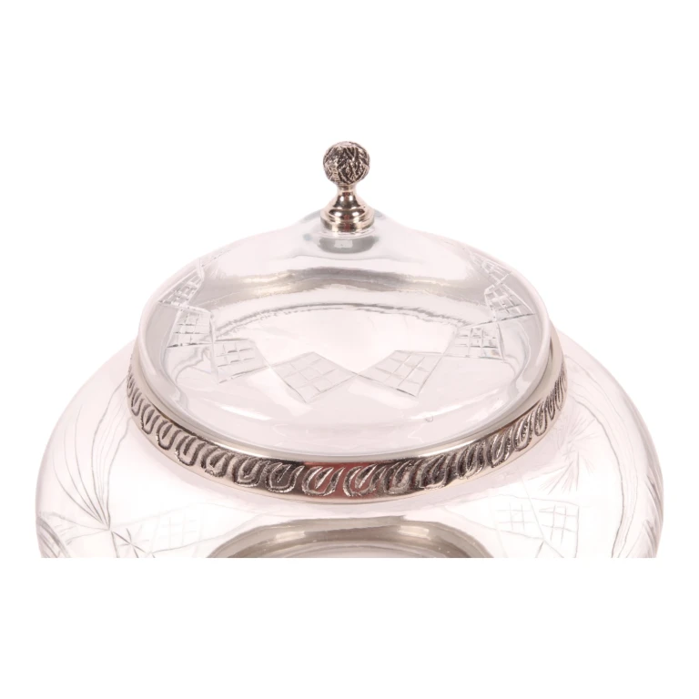 Vaso decorativo com tampa - prata - 26 cm - 1 unidade